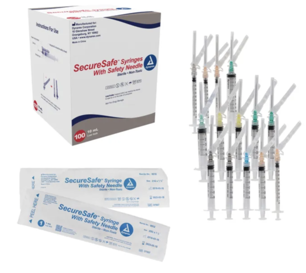 SecureSafe Syringe with Safety Needle HEMATOLOGY Lab Supplies